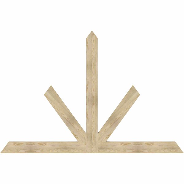 Ekena Millwork Saratoga Rough Sawn Timber Gable Bracket, Douglas Fir, 96"W x 64"H x 2"D x 6"F, 16/12 Pitch GBW096X64X0206SAR00RDF - main